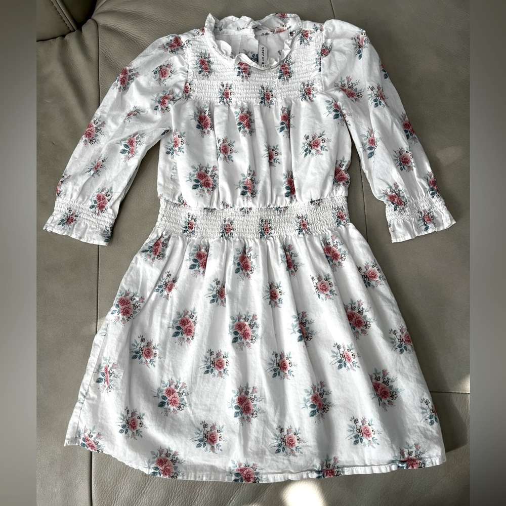 Janie and Jack size 5 smocked high neck dress white